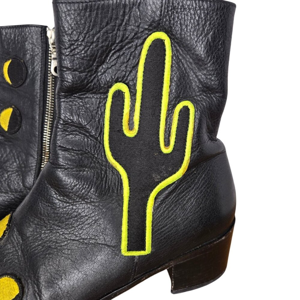 Modern Vice NYC Black Leather "The Cacti Boot" Black Leather Women's US 9.5 - Picture 4 of 12